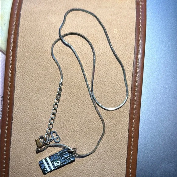 Dior Trotter Blue and White Number 2 Silver Necklace with Pendant - Picture 8 of 8